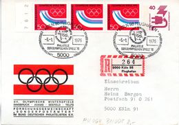 BRD Privatganzsachenumschlag PU064 B1/002 ZF "XII. Olymp. Winterspiele ", SSt 5.1.76  KÖLN 98 - Private Covers - Used