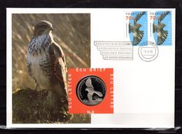 " RAPACE " Sur Enveloppe 1er Jour Et Monnaie (1 ECU) De 1995 En Parfait état. Voir Les 2 Scans. FDC - Águilas & Aves De Presa