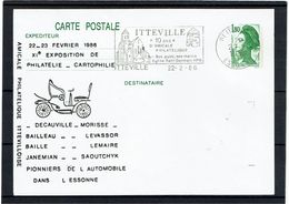 CTN27 - CP LIBERTE DE GANDON 1f80 REPIQUAGE EXPO PHIL ITTEVILLE FEVRIER 1986 - Postales  Transplantadas (antes 1995)