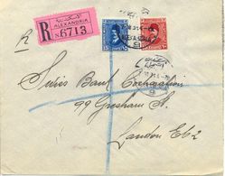 Lettre De Alexandrie Vers London, Recommande 1931. Cover - Lettres & Documents