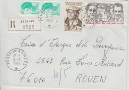 France Lettre Recommandée Année 1983 SP69-840 Pour Rouen - Bolli Militari A Partire Dal 1900 (fuori Dal Periodo Di Guerra)