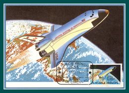 Maxicard S Tomé E Principe 1979 Historia Da Aviaçào Space Shuttle Espace - Afrique