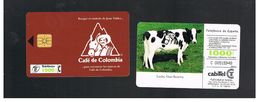 SPAGNA (SPAIN) - TELEFONICA  (CHIP) -  1995 CAFE' DE COLOMBIA / COW  - USED - RIF. 10013 - Kühe