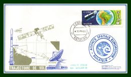 Trajectoire De Vol Kourou Natal 1986 Brésil Brasil ESA Espace Space - América Del Sur