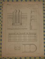 Plan De Fondations Dans Des Terrains Compressibles Et Affouillables. Viaduc Du Scorff. 1866 - Travaux Publics