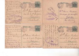 Entier Postal Occupation Allemande - N° 1 -- Lot De 4 Cartes Oblitérations Diverses - German Occupation