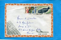 MARCOPHILIE-Nlle Calédonie-lettre >France - -cad  -1966-2 -stamp N°315 Fleur+A83 Poisson Coris - Covers & Documents