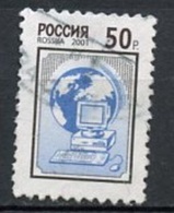 Russie - Russia - Russland 2001 Y&T N°6544 - Michel N°887 (o) - 50r Globe Et Ordinateur - Gebruikt