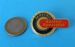 SEMPERIT - TIRE SPECIALIST .. Vintage Larger Breast Pin Badge * Tyre Tires Tyres Gum Pneu Reifen Pneumatico Gomma - Traktoren