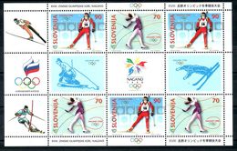 2597 Slowenien Slovenia 1998 Mi.No. 217 - 218 ** MNH Sport Winter Olympic Games Nagano Japan Biatlon Ski Jump Slalom - Winter 1998: Nagano