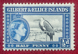 Gilbert & Ellice Islands 1956 QEII ½d Black & Blue Great Frigate Bird SG64 MH - Gilbert & Ellice Islands (...-1979)