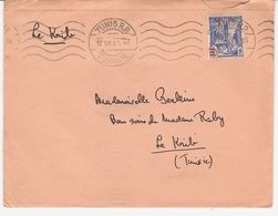 TUNISIE Mosquée Halfaouine SURCHARGE 1 F Sur 90 C N° Maury 213 YT 223 Tunis RP LE KRIB 17 VI 1940 16  + CORRESPONDANCE - Brieven En Documenten