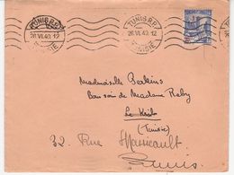 TUNISIE Mosquée Halfaouine SURCHARGE 1 F Sur 90 C N° Maury 213 YT 223 Tunis RP LE KRIB 26 VI 1940 + CORRESPONDANCE REEX - Lettres & Documents