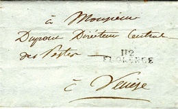 1809- TERR. CONQUIS -lettre De 112 / FLORENCE  Pour Le Directeur Central Des Postes à Venise - 1792-1815: Dipartimenti Conquistati