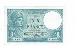 Banque De France Billet Dix 10 Francs Type Minerve 1939 - 882 A 71095 Femme Fenaison - 10 F 1916-1942 ''Minerve''