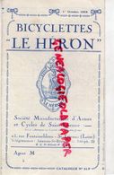 42-ST  SAINT ETIENNE- RARE DEPLIANT BICYCLETTES LE HERON- STE MANUFACTURIERE ARMES ET CYCLES- 25 RUE FONTAINEBLEAU-1928 - Trasporti