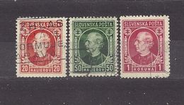 Slovakia Slowakei 1939 Gest ⊙ Mi 37, 39, 40 Sc 28, 30, 31 A.Hlinka. SLOVENSKA POSTA. C2 - Used Stamps