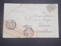 FRANCE - Carte Postale Réparé Par La Poste De Vannes En 1909 - L 14834 - Lettere Accidentate