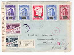 San Marino/Germany CENSORED REGISTERED COVER 1944 - Cartas
