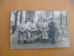 Carte Photo Militaria Militaires Canon De 220 Avec Canoniers - Ausrüstung