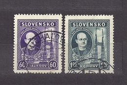 Slovakia Slowakei 1939 Gest ⊙ Mi 46-47 Sc 38-39 J. Murgas. SLOVENSKO. - Usati