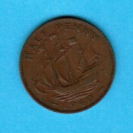 GREAT BRITAIN   1/2 PENNY 1940 (KM # 844) #5098 - C. 1/2 Penny