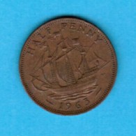 GREAT BRITAIN   1/2 PENNY 1963 (KM # 896) #5107 - C. 1/2 Penny