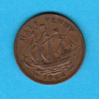 GREAT BRITAIN   1/2 PENNY 1964 (KM # 896) #5108 - C. 1/2 Penny