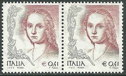 2004 - REPUBBLICA - DONNA NELL'ARTE  - 0,41 EURO COPPIA - VARIETA' - MNH - SIGNED - LUSSO - Varietà E Curiosità