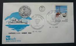 Argentina Antartic Research 1987 (stamp FDC) *Antartic Coordinate Cancellation *rare - Lettres & Documents