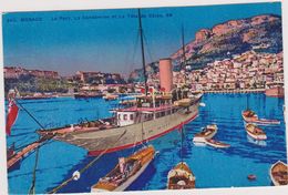 CPA,LE PORT DE MONACO,il Ya 1 Siècle,la Condamine Et La Tete De Chien ,bateau Anglais,photo Munier,rare - Otros & Sin Clasificación