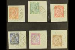 1913 Skanderbeg Complete Set Of Six, Mi 29/34, With Each Value On A Separate Piece Cancelled By "SHKODER / SHQIPENIE / 7 - Albanien