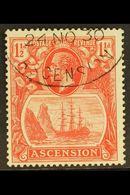 1924 1½d Rose Red, Variety "Torn Flag", SG 12b, Very Fine Used. For More Images, Please Visit Http://www.sandafayre.com/ - Ascension (Ile De L')