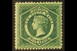 NEW SOUTH WALES 1860-72 5d Dull Green Diadem Perf 12, SG 141, Very Fresh Unused Without Gum.  For More Images, Please Vi - Autres & Non Classés