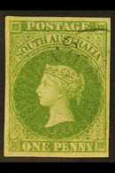 SOUTH AUSTRALIA 1856-58 1d Yellow- Green, SG 6, Used And Extensively Repaired - But Looks Fantastic. Cat £650. For More  - Sonstige & Ohne Zuordnung