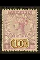 TASMANIA 1892-99 10s Mauve & Brown, SG 224, Superb Mint, Very Fresh. For More Images, Please Visit Http://www.sandafayre - Other & Unclassified