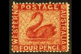 WESTERN AUSTRALIA 1882 4d Carmine Perf 14, SG 78, Very Fine Mint. For More Images, Please Visit Http://www.sandafayre.co - Sonstige & Ohne Zuordnung