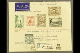 1935 AIRMAIL COVER Addressed To Germany, Sent Via Airmail Service To Italy, Franked 1929 3d & 2x 1931 6d Sepia Airmail S - Otros & Sin Clasificación