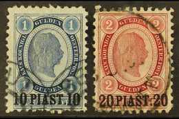 POST OFFICES IN TURKISH EMPIRE 10pi On 1g Blue, 20pi On 2g Red, Mi 26/7, SG 33/4, Very Fine Used (2). For More Images, P - Andere & Zonder Classificatie