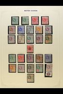 1913-1951 COMPLETE FINE MINT COLLECTION In Hingeless Mounts On Leaves, ALL DIFFERENT, Inc 1913-21 Set, 1921-27 Set, 1931 - Britisch-Guayana (...-1966)