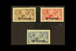 1921 45pi On 2s.6d To 180pi On 10s Seahorses, SG 48/50, Fine Mint. (3 Stamps) For More Images, Please Visit Http://www.s - Levante Británica