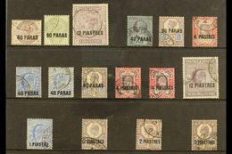 TURKISH CURRENCY 1885-1908 USED SELECTION. An All Different Group That Includes 1885-88 Set, 1887-96 Set, 1902-05 Set To - Levante Británica