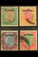 1937 1r - 10r Complete With Burma Ovpts, SG 13/16, Good To Fine Used With Some Minor Faults. Cat £168. (4 Stamps) For Mo - Burma (...-1947)