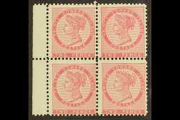 1870 2d Rose (die I) Perf 11½-12 On Bluish White, SG 27, Mint BLOCK OF FOUR With Sheet Margin At Left, Two Stamps Never  - Autres & Non Classés
