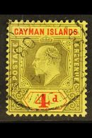 1907-09 4d Black & Red On Yellow, SG 29, Superb Used With Fully Dated "Georgetown" Cds Cancel, Very Fresh. For More Imag - Kaaiman Eilanden