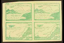 SCADTA 1920 10c Green Top Left Corner Imperf SE-TENANT BLOCK Of 4 (positions 1/2 & 7/8), Containing Two 'Sea And Mountai - Colombia