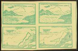 SCADTA 1920 10c Green Marginal Imperf SE-TENANT BLOCK Of 4 (positions 17/18 & 23/24), Containing Two 'Sea And Mountain'  - Colombia