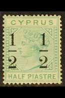 1886 ½ On ½pi Emerald Green, Wmk Crown CC,  SG 28, Mint Regummed With A Slightly Short Perf At Top. An Attractive Genuin - Otros & Sin Clasificación