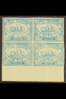 SUEZ CANAL COMPANY 1868 20c Blue, SG 3, Fine Mint Marginal Block Of 4 (Positions 99-100 / 111-112, Bearing Expertizing M - Sonstige & Ohne Zuordnung