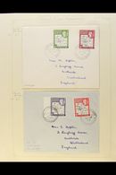 1952 - 53 COVERS Selection Of 6 Covers To UK (no Back Flaps) Franked With A Complete Set Of Coarse Map Issue, SG G1/8. ( - Falkland Islands